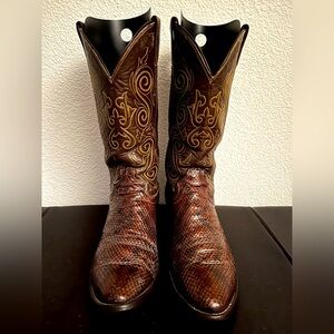 Justin Exotic Men’s Python Boots Brown